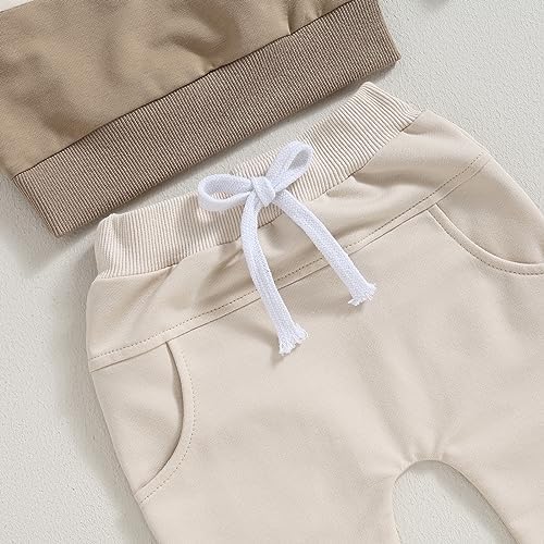 Amiblvowa Toddler Boys Color-Block Clothing Set