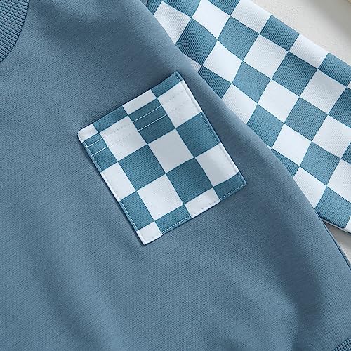 GuliriFei Toddler Boy Girl Checkers Sweater Joggers Set