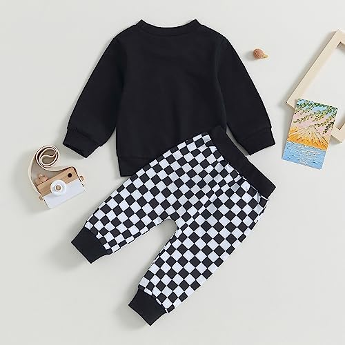 Block Check Plaid Baby Fall Winter Outfit Set