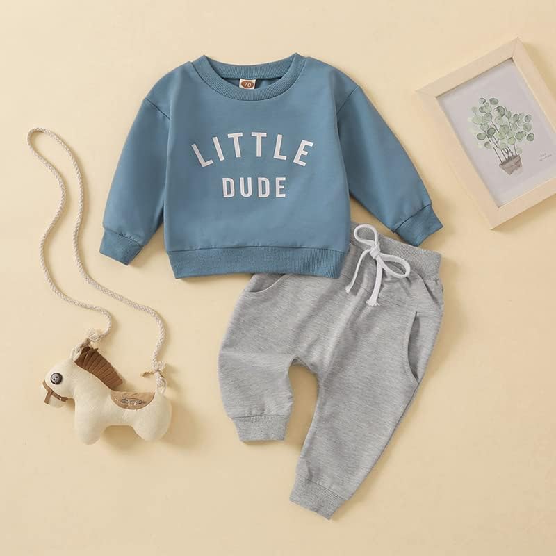 Yingisfitm Toddler Boy Crewneck Sweatshirt Pants Set