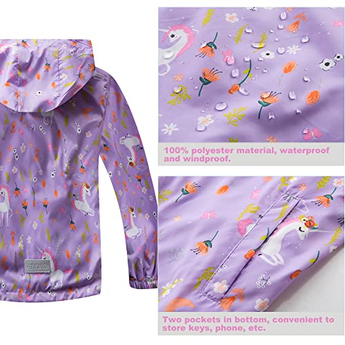 8-9 Year Girls Fewlby Waterproof Rain Jacket Breathable Lightweight kids jackets