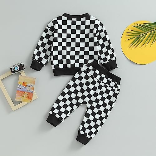 Checkerboard Pattern Perfect WinterFall Outfit for Infant Toddler