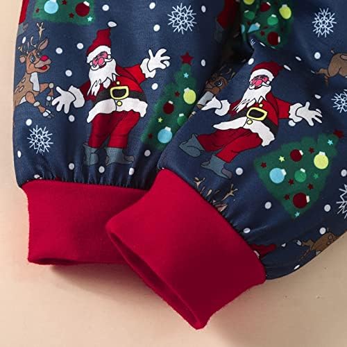 Qfajcp Christmas Baby Outfit Set - Boys Girls - Romper Pants Hat Bow Knot Outfit