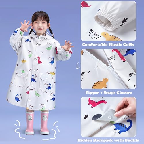Fewlby Toddler raincoats waterproof rain jacket for kids