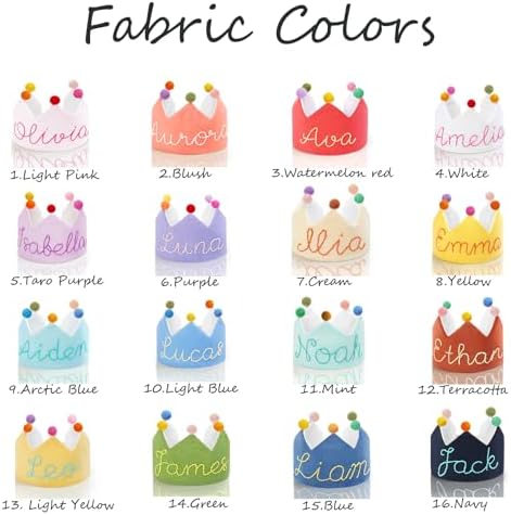 AIKERUBU Personalized 1st Birthday Crown Hat for Kids