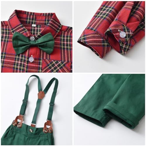 Christmas Baby Plaid Outfit Set