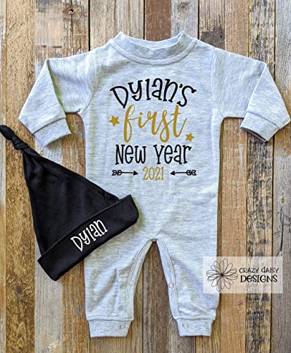 Babys First New Year Outfit Personalized Romper