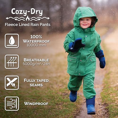 JAN JUL Kids Cozy Dry Water-Proof Rain Snow Pants D
