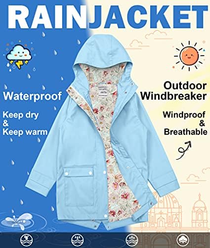 Weatherproof Rain Jacket Waterproof for Girls and Boys
