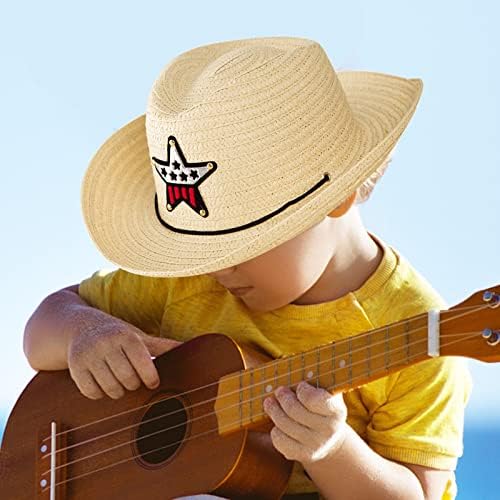Casual Straw Headband with Straw Charm for Boys Girls Kids Sun Protection