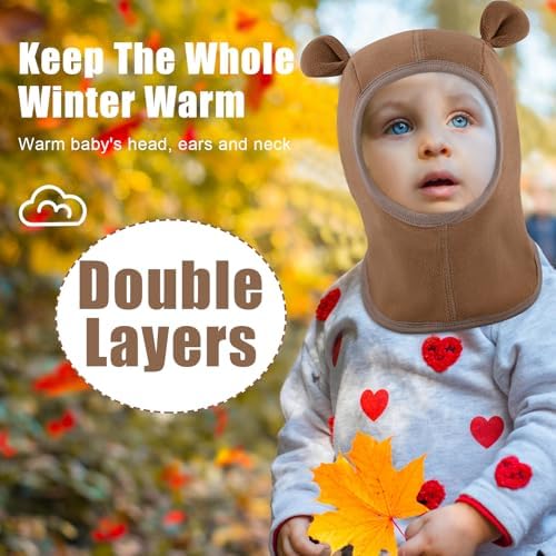 Winter Toddler Hat with Bear Design
