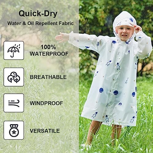 Toddler Kids Raincoat Boys Girls Rain Jacket Lightweight Rainwear
