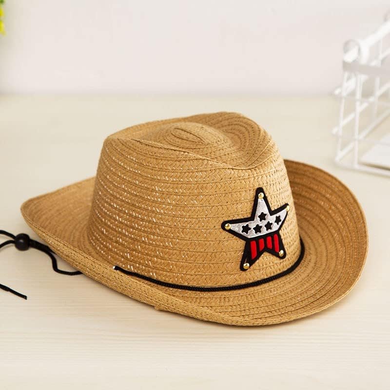Casual Straw Headband with Straw Charm for Boys Girls Kids Sun Protection