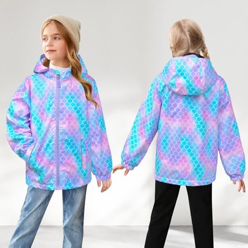 OlyPegic Girls Waterproof Rain Jacket Soft Windproof