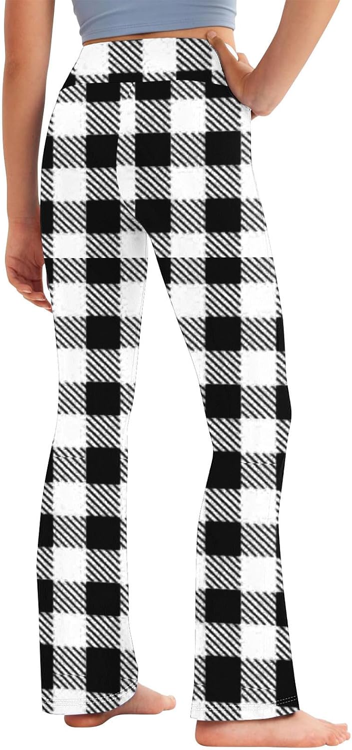Plaid Comfort Yoga Pants for Kids
