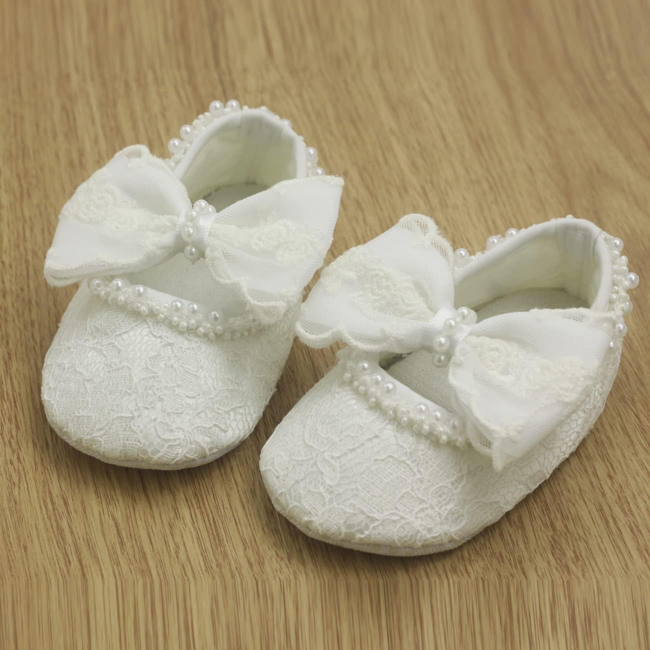 Nihao Baby Girls Christening Flat Set with Matching Headband