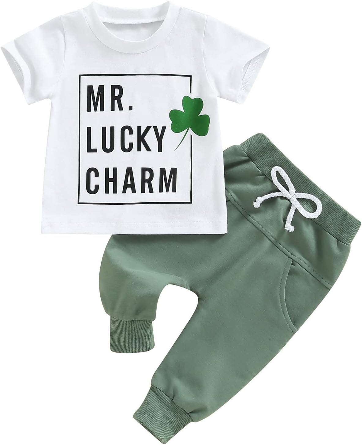 Valentines Day Outfit For Toddler Boy Cotton Blend Crewneck Sweatshirt Pants Set