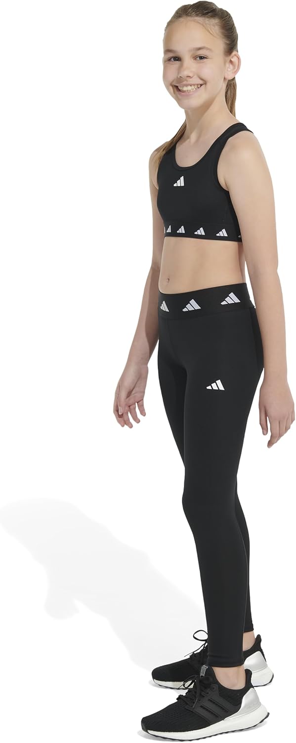 Adidas Techfit Leggings for Girls Moisture-Wicking Comfortable Detached Waistband