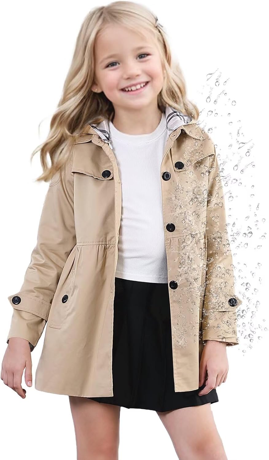 SANGTREE Girls Waterproof Trench Coat