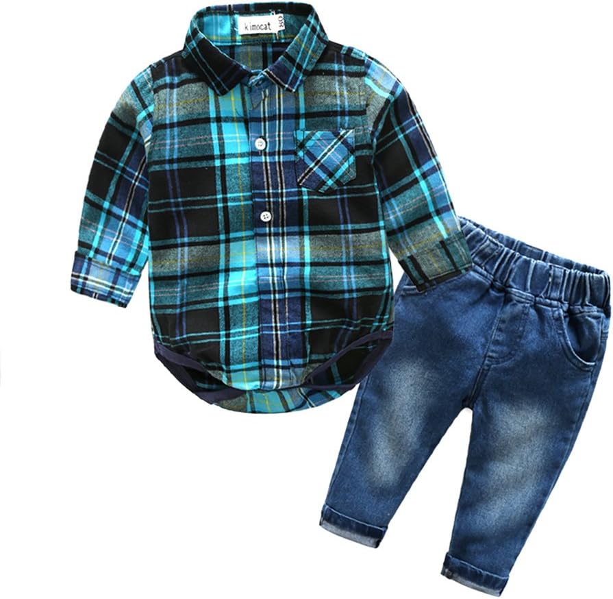 Kimocat Baby Boys Denim Set - Versatile and Comfortable