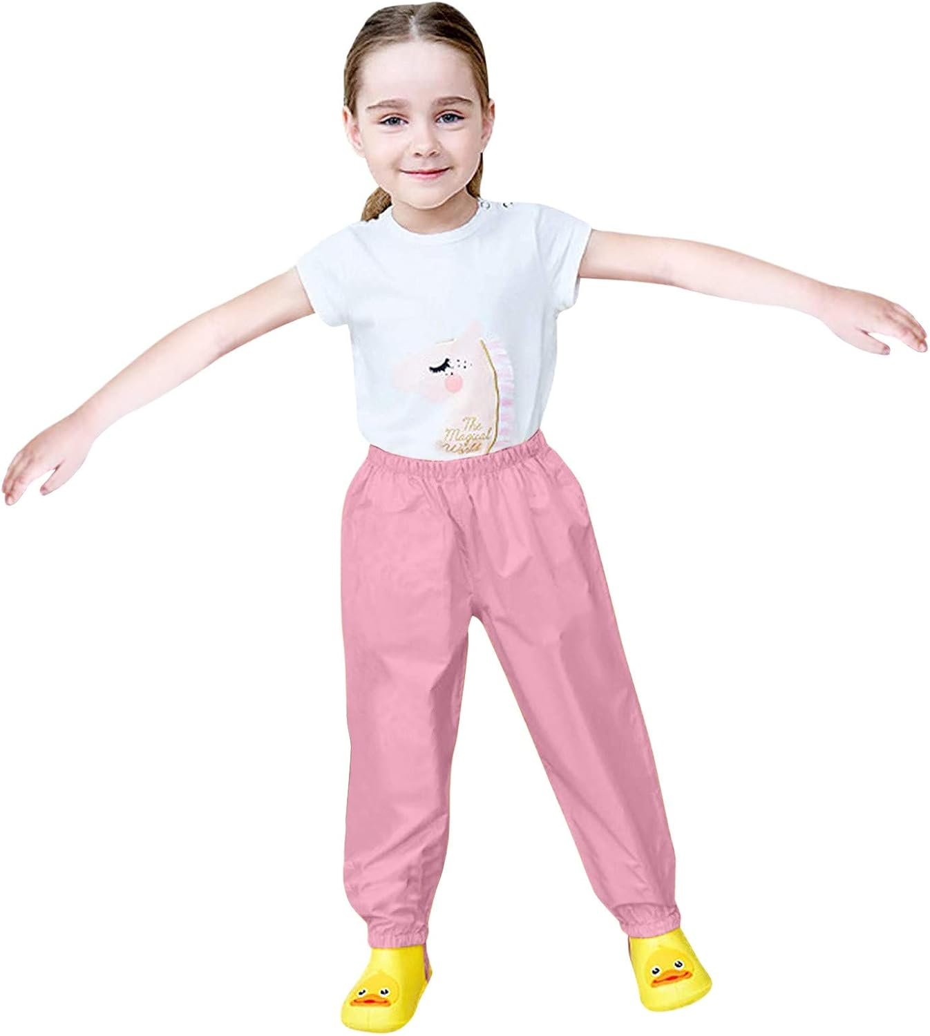 Stay Dry with Style - RNTOP Kids Rain Pants Pink