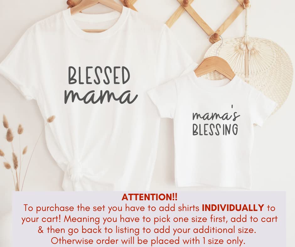 Handmade Blessed Mama Baby Matching Outfits for Mom and Child