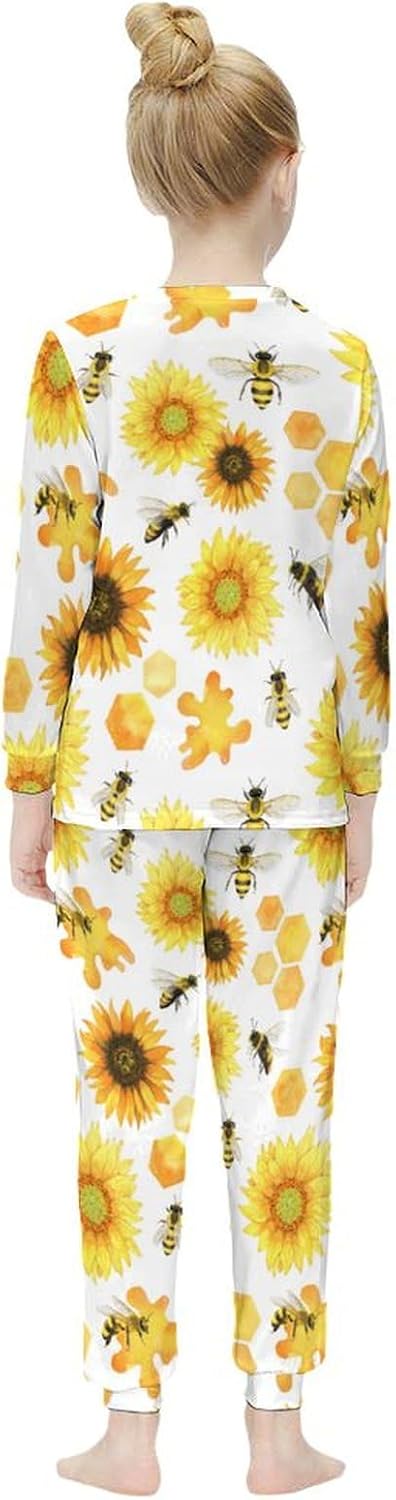 Lemon Branch Flowers Thermal Underwear for Girls