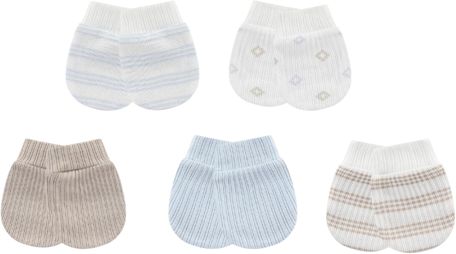 Mamika Cotton Baby Essentials - Caps Mittens Socks Set for Newborns