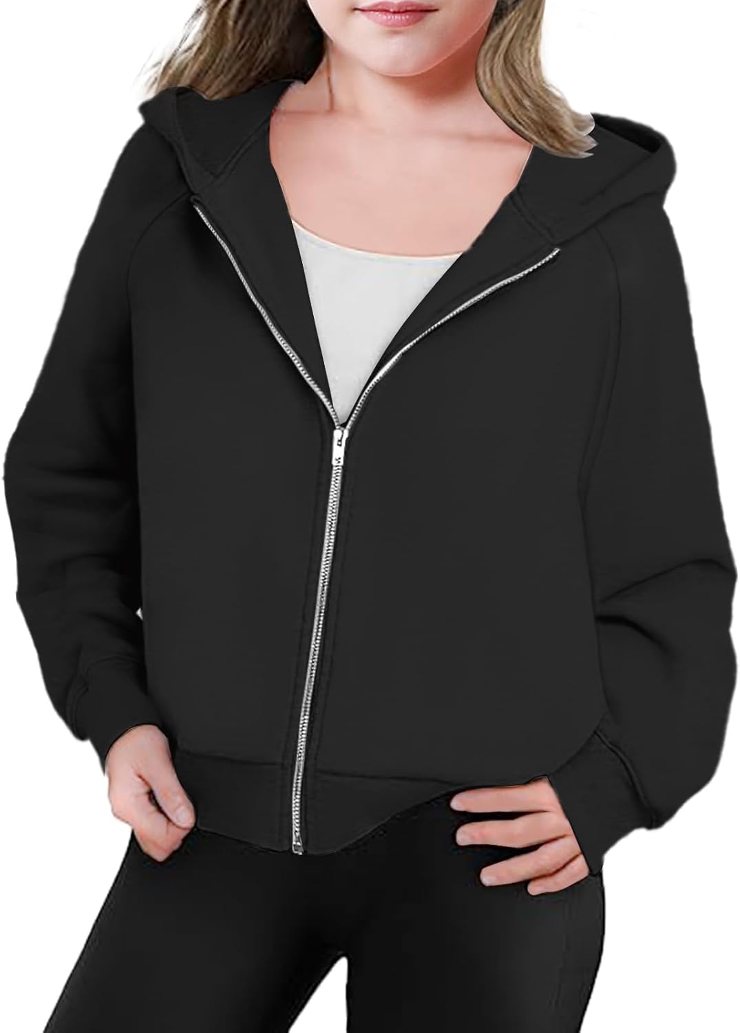 Neutocd Girls Soft and Trendy Long Sleeve Crop Hoodie for Fall Winter