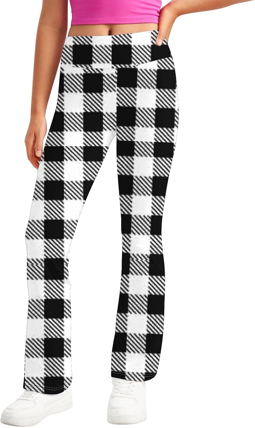 Plaid Comfort Yoga Pants for Kids