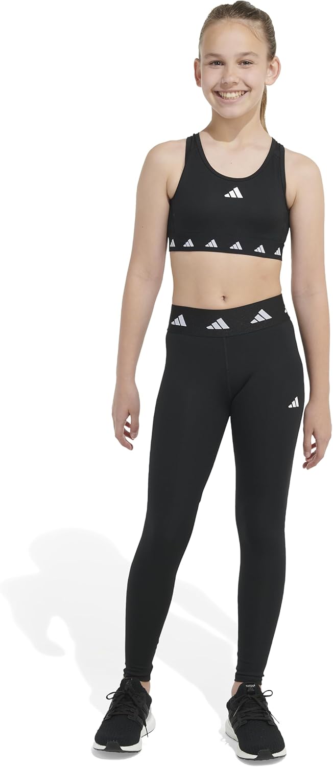 Adidas Techfit Leggings for Girls Moisture-Wicking Comfortable Detached Waistband