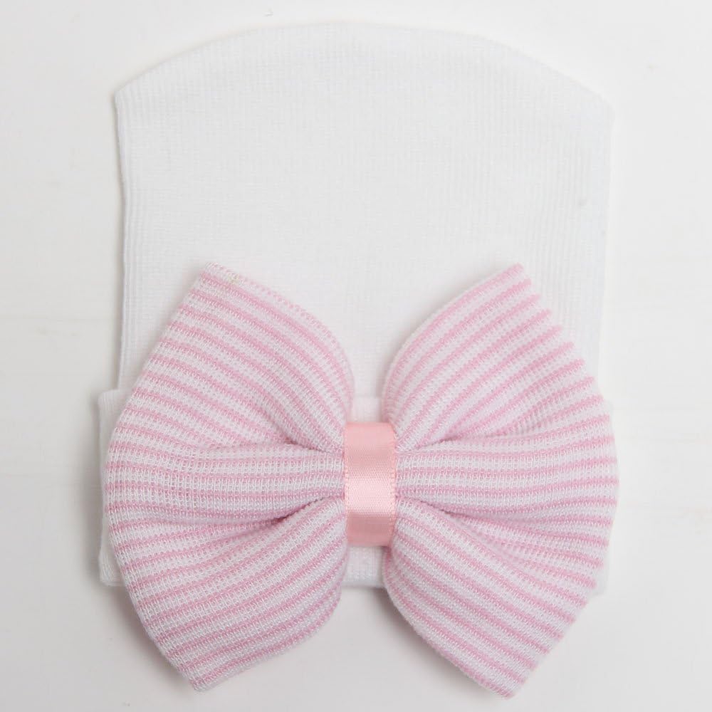 DRESHOW BQUBO 4-Pack Newborn Baby Beanie with Big Bow