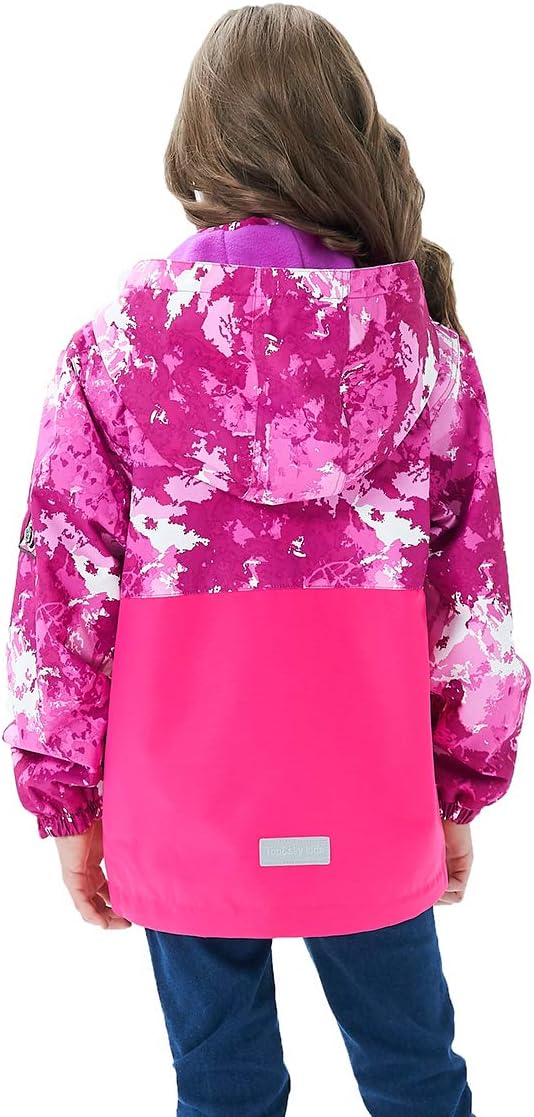 MGEOY Boys Girls Lightweight Waterproof Rain Jacket for Kids Windproof Durable