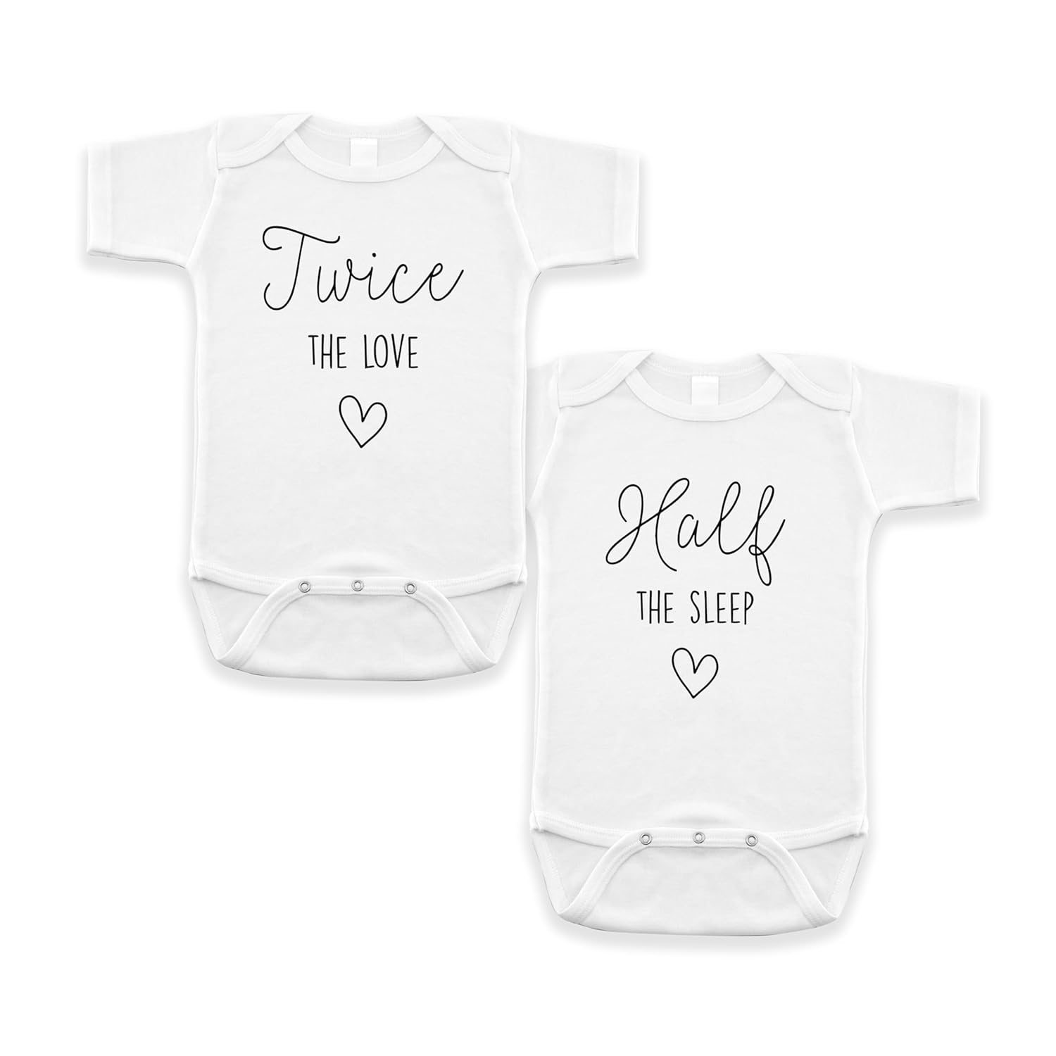 Twice The Love - Twin Reveal - Pregnancy Announcement Bodysuit for Babies White
