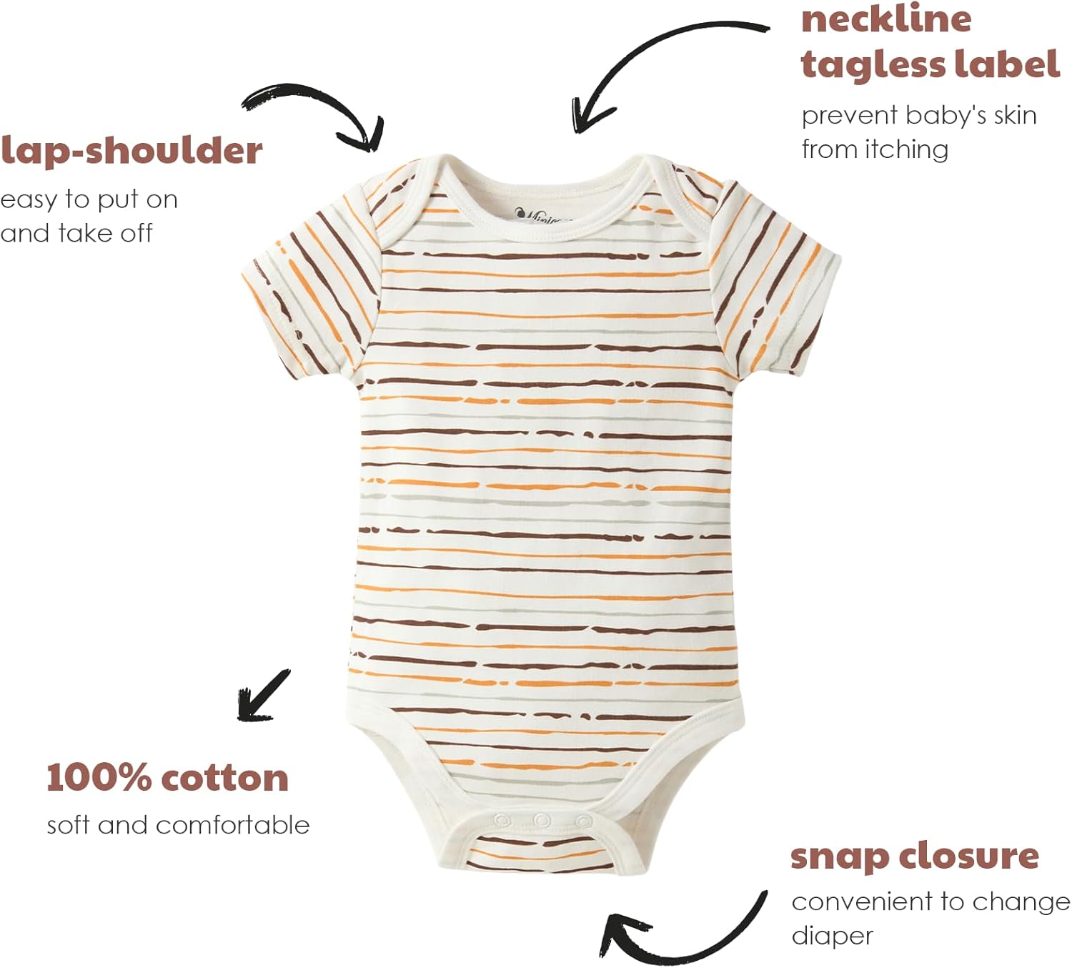 Minicoco Baby Girls Short Sleeve Bodysuit