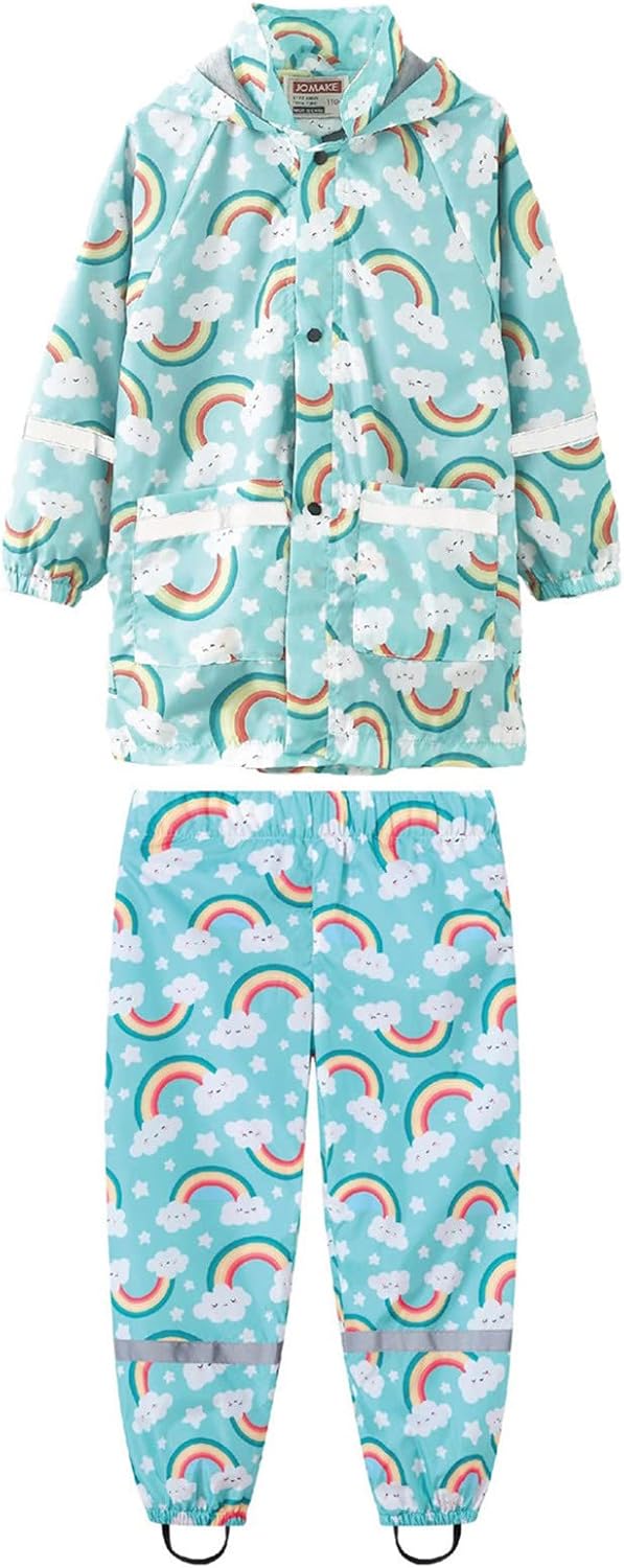 RNTOPToddler Waterproof Rain Jacket Pants Set Light Blue