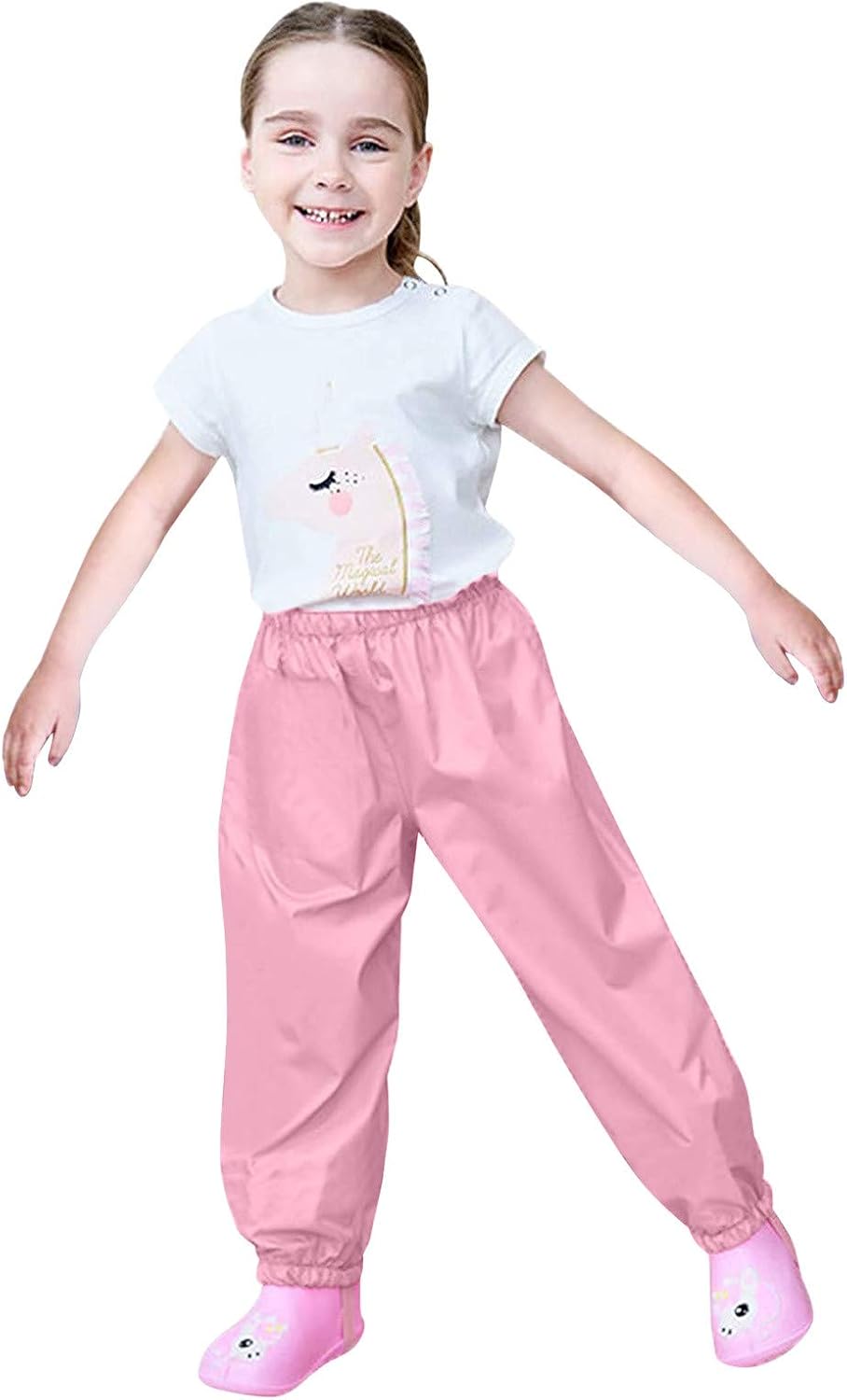 Stay Dry with Style - RNTOP Kids Rain Pants Pink