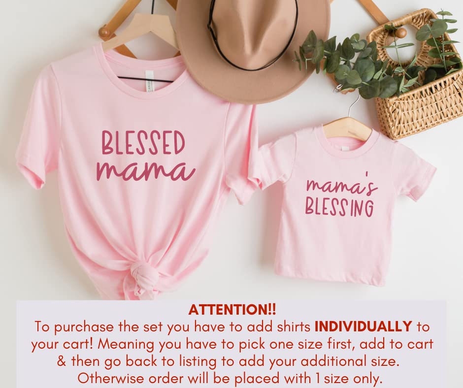Handmade Blessed Mama Baby Matching Outfits for Mom and Child