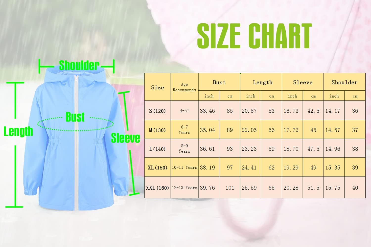 Modafans Kids Waterproof Rain Jacket Lightweight begun