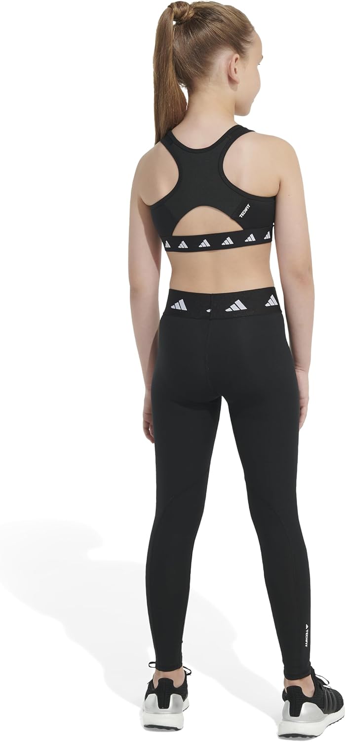 Adidas Techfit Leggings for Girls Moisture-Wicking Comfortable Detached Waistband