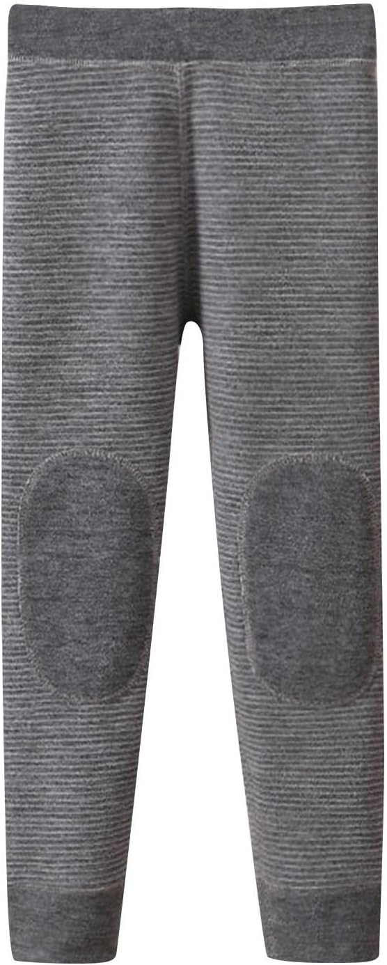 Girls Ribbed Cotton Blend Leggings with Elastic Waistband