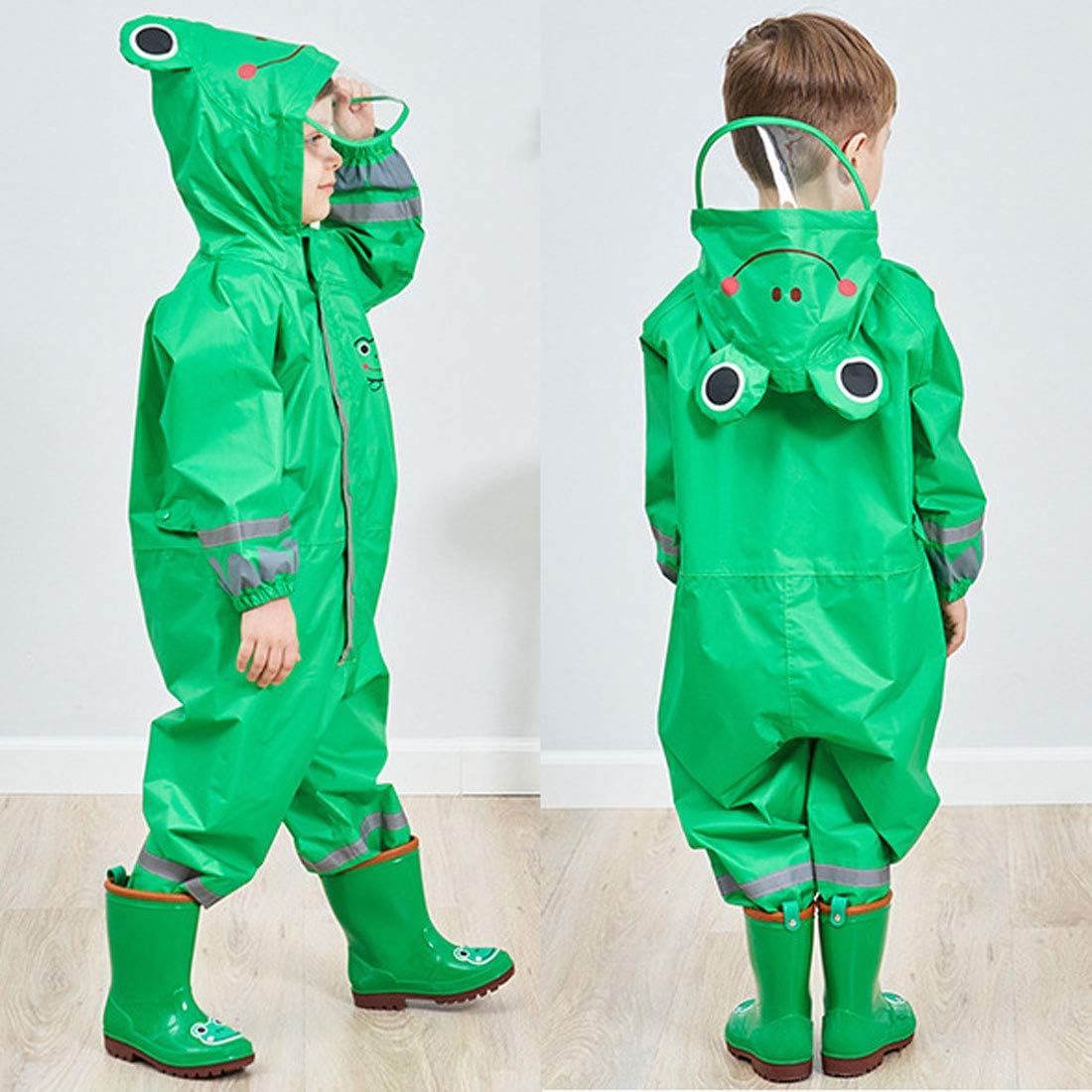 Durable Fun Rainsuit for Kids Waterproof Reflective Outdoor Rain Coat