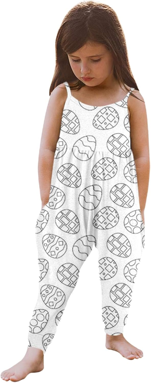 Easter Bunny Romper for Kids - Soft Spring Pink Blue Yellow Design