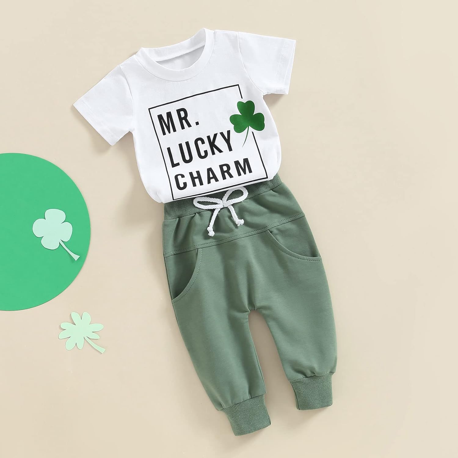 Valentines Day Outfit For Toddler Boy Cotton Blend Crewneck Sweatshirt Pants Set
