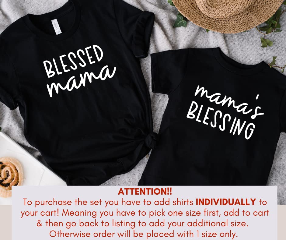 Handmade Blessed Mama Baby Matching Outfits for Mom and Child