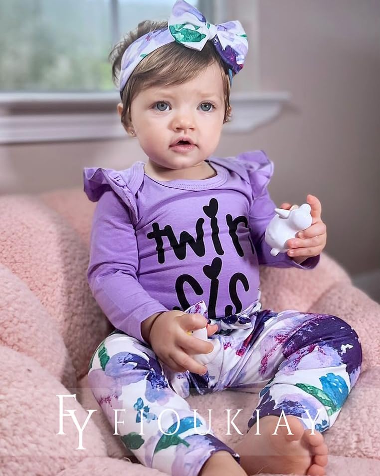 Soft comfy baby girl romper set with cute patterns