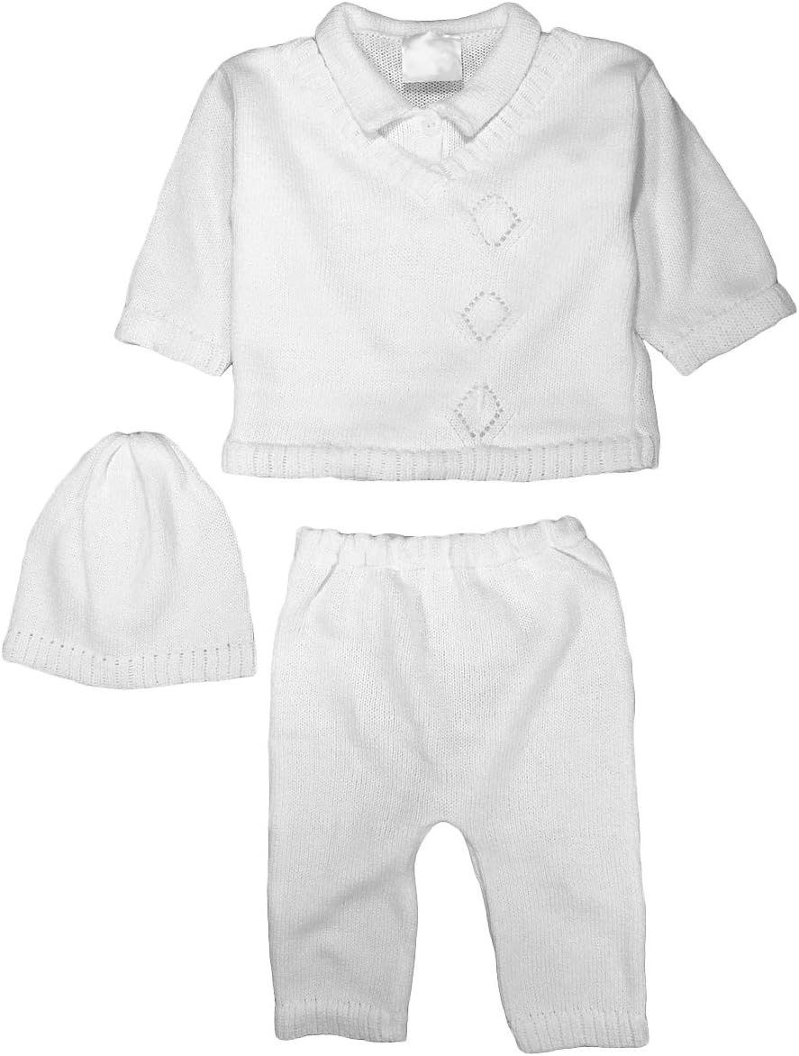 Perfect for Little Boys Cute Collared V-Neck Knit Set with Pants