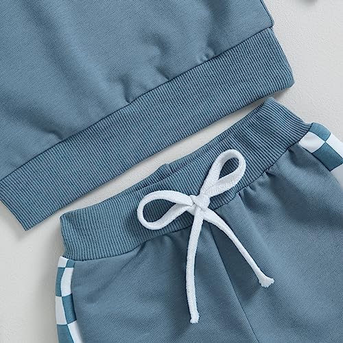 GuliriFei Toddler Boy Girl Checkers Sweater Joggers Set