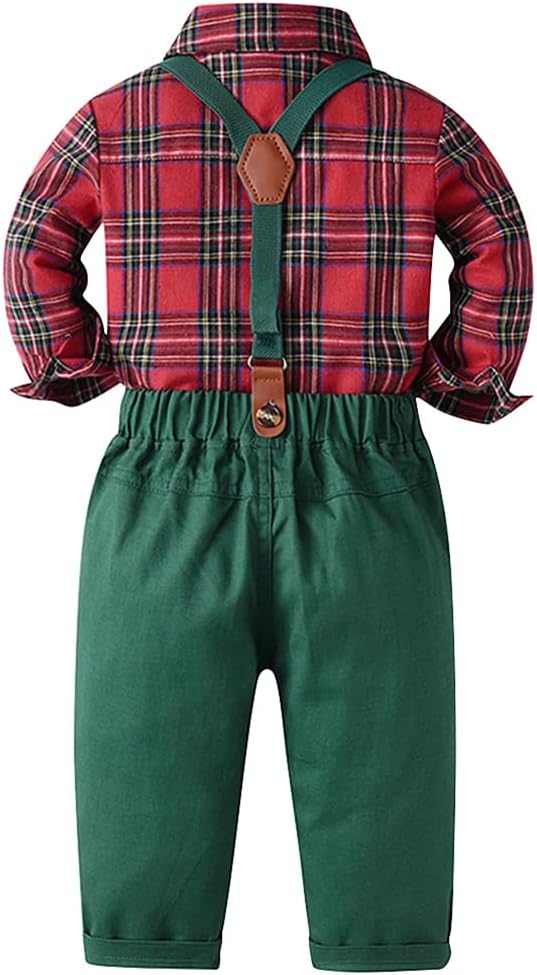 Christmas Baby Plaid Outfit Set