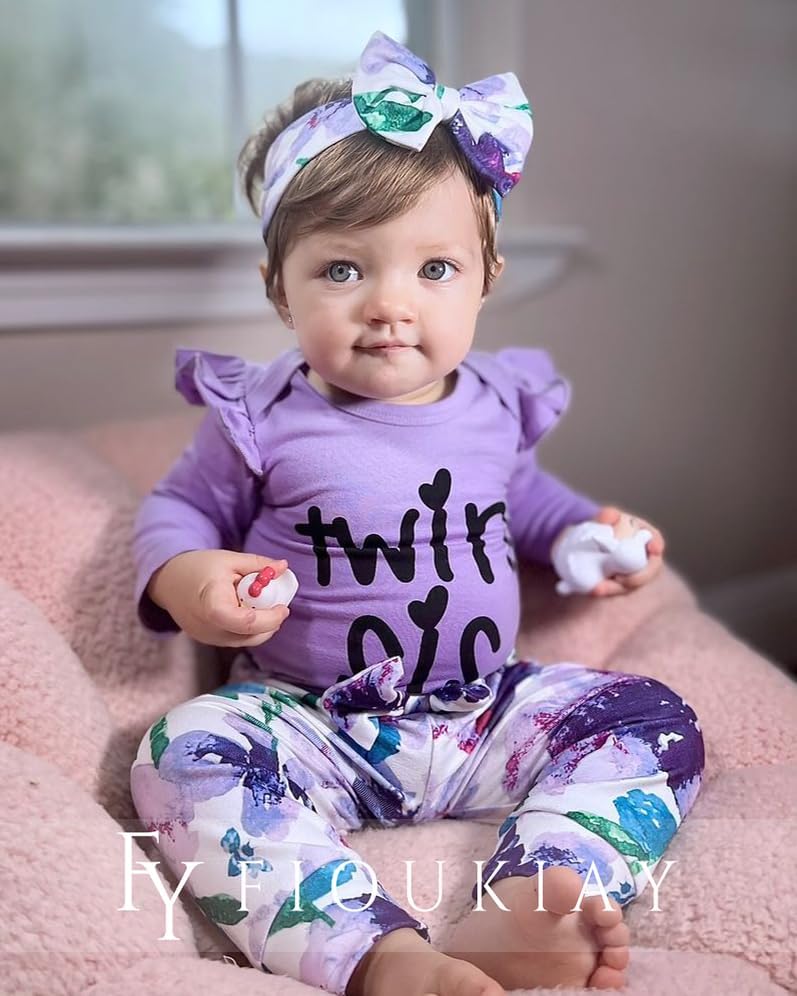 Soft comfy baby girl romper set with cute patterns